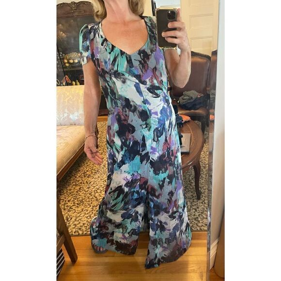 Reformation Watercolor Maxi Dress, XS. Made in USA Recycled Materials EUC - Picture 9 of 10